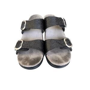 DANSKO Sophie Sandals, size 39, Black Leather Straps with Silver Buckles
